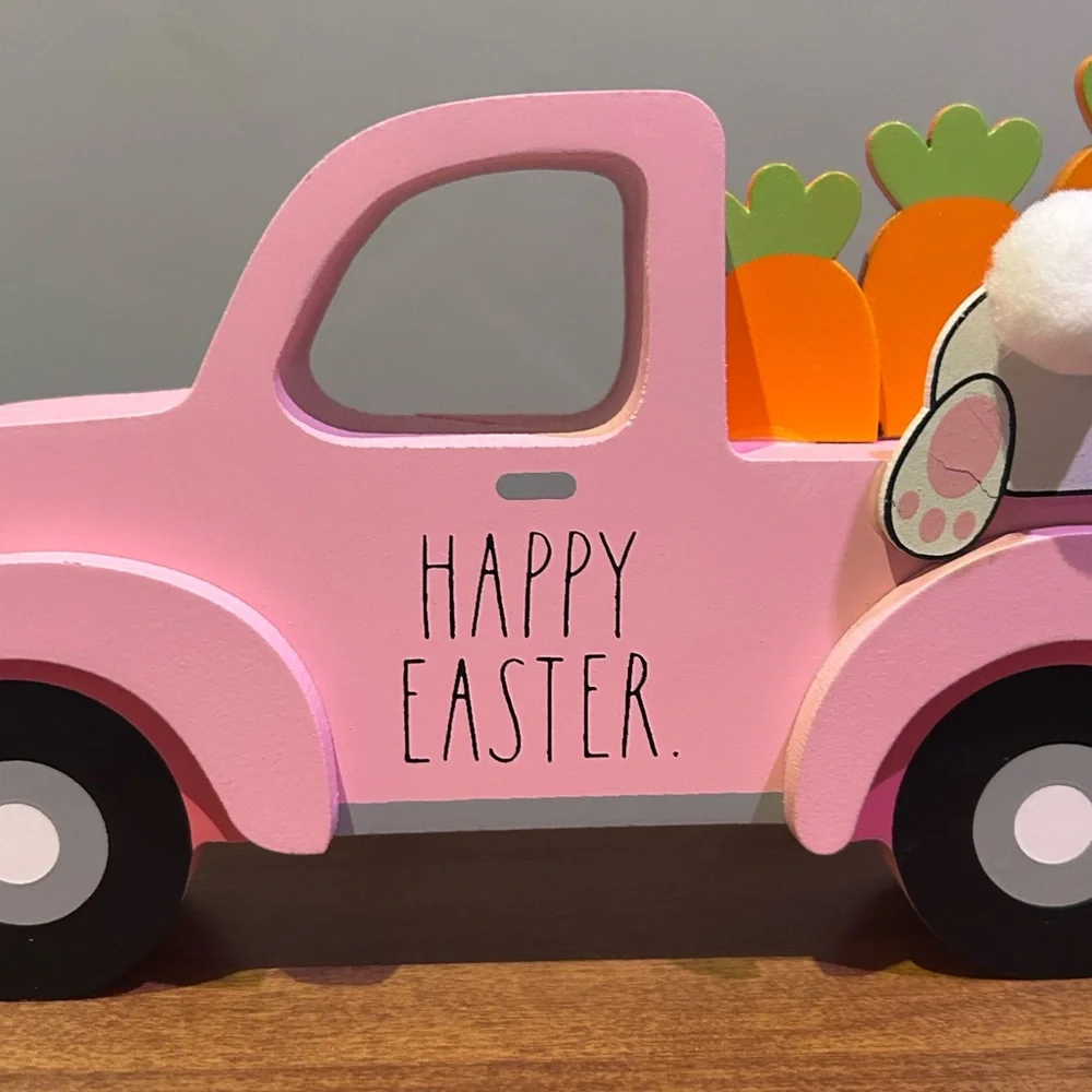 Rae Dunn Pink Happy Easter Truck NWTS